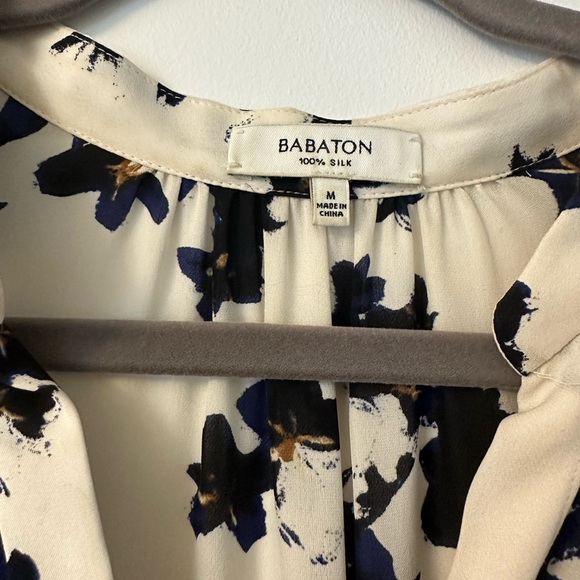 Aritzia- Babaton Cream and Blue Floral Dress, Size Medium - Picture 3 of 5